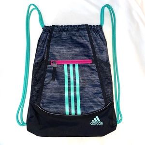 Adidas teal & magenta cinch sack bag backpack